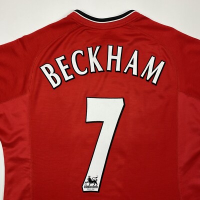 Beckham #7 Manchester United Home 2000 2002 Umbro Football Shirt