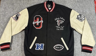 Men's Atlanta Falcons OVO x NFL Black Full-Snap Varsity Jacket