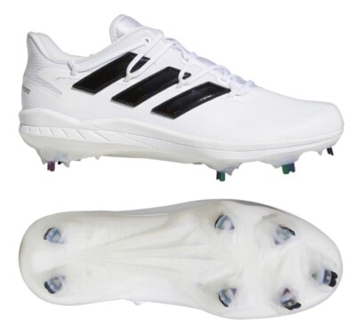 Adidas Adizero Afterburner 8 Metal Baseball Cleats White H00981