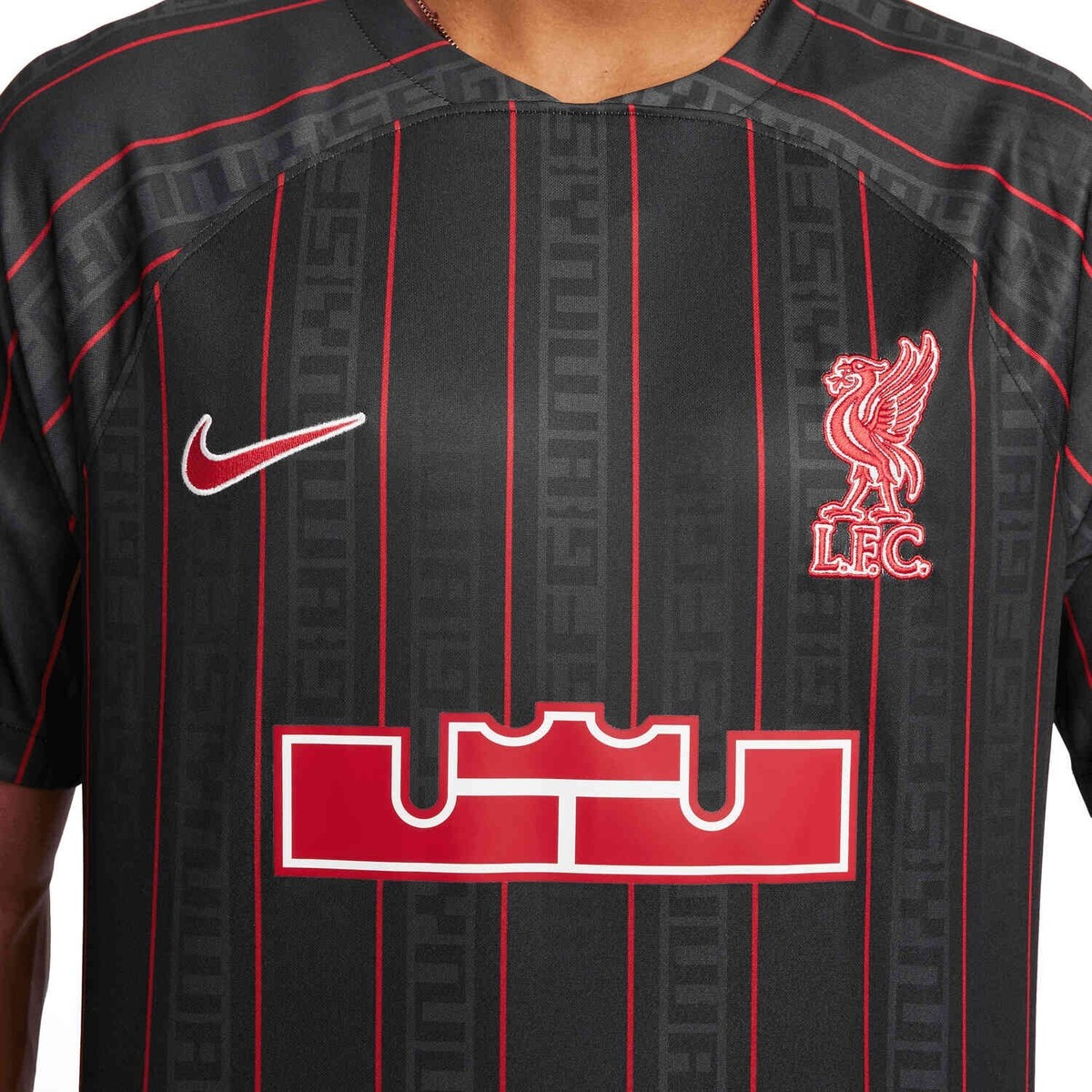 Nike Lebron x Liverpool FC Soccer Jersey Black Red FD0627-061