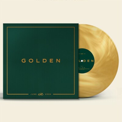 BTS JUNGKOOK GOLDEN Album LP Ver./Vinyl+Photo Book+2 Post Card+