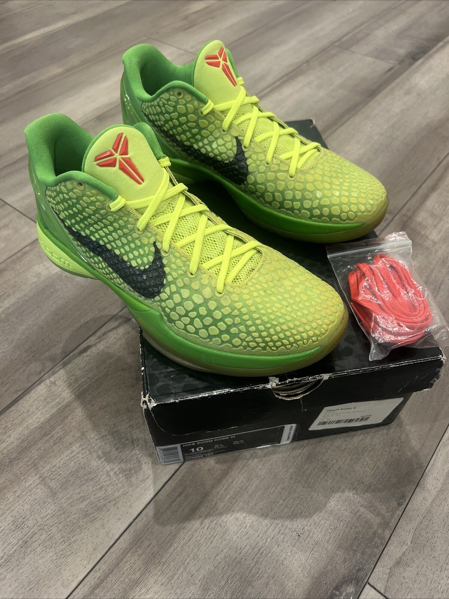 Kobe 6 Grinch NIKE zoom OG (2010) Men's Size 10 (429659-701) Very