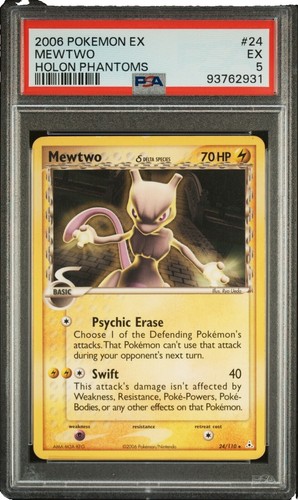 2006 POKEMON EX HOLON PHANTOMS GOLD STAR #103 MEWTWO-HOLO PSA MINT