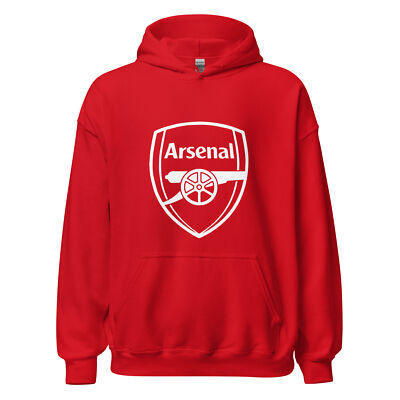 ARSENAL FC GUNNERS Football Hoodie Red White Heavy Blend Hooded