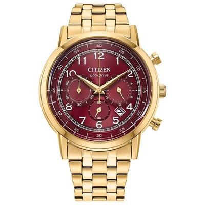 Citizen Men's Chronograph Date Window Gold Eco-Drive Watch 43MM