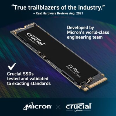 Crucial P3 Plus 1TB PCIe Gen4 3D NAND NVMe M.2 SSD up to 5000MB/s