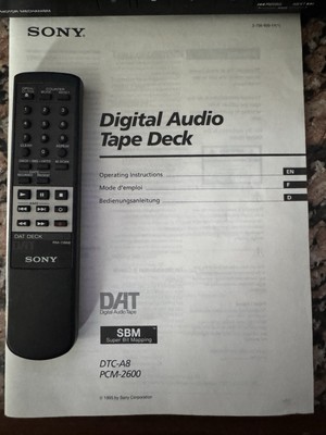 Sony DTC-A8 Professional DAT Deck | For Parts | Box, Remote