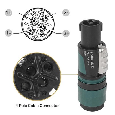 2) Original NEUTRIK NL4FXX-W-L 4-POLE SPEAKON Connector W/Free T8