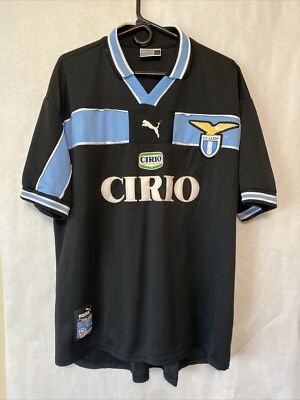 Vintage SS Lazio Soccer Black Jersey 1998-99 Puma XXL CIRIO