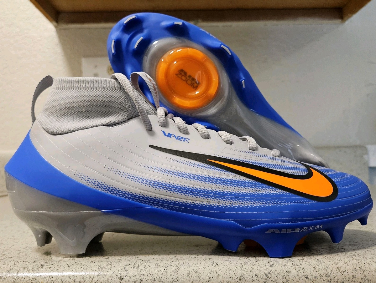 Nike Air Zoom Vapor Pro 1 Football Cleats Grey Racer Blue Men's Sz