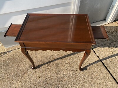 Beautiful Vintage Ethan Allen Georgian Court Cherry Tea Table #11