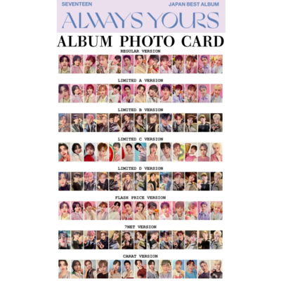 SEVENTEEN ALWAYS YOURS PHOTO CARD STANDARD LIMITED A B C D