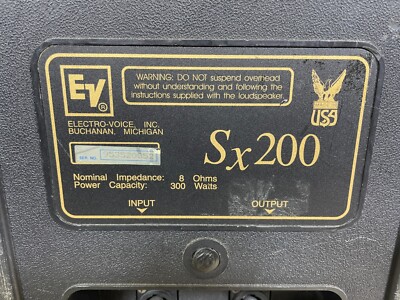Black Electro Voice EV Sx200 2-Way Full Range Loudspeaker Loud
