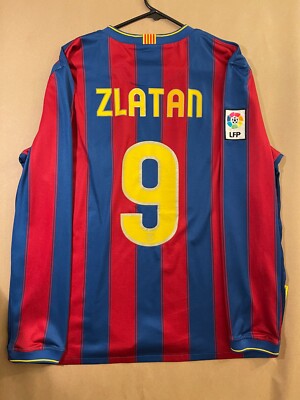 F.C. Barcelona 2009/2010 Ibrahimović Home Long Sleeve Jersey Size