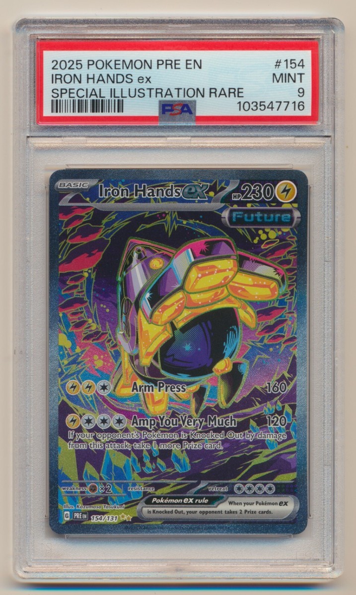 PSA 9 Pokemon Prismatic Evolutions SIR Iron Hands EX 154/1313 MINT