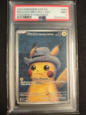 PSA 9 pokemon x Van Gogh Museum Pikachu with Grey Felt Hat Pikachu