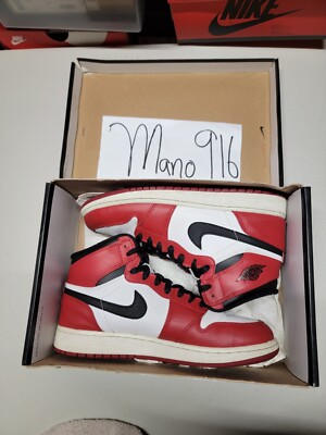 Sz. 7Y 🔴⚪️⚫️ 2013 Nike Air Jordan 1 High Retro OG Chicago