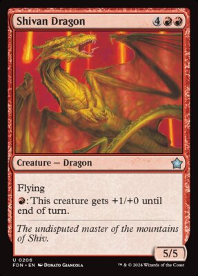 MTG Magic the Gathering Shivan Dragon (206/789) Foundations LP | eBay