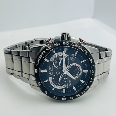 Citizen AT4008-51E Stainless Steel Perpetual Chronograph Men's