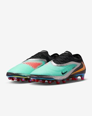 Nike Phantom 6 Low Elite AG Soccer Cleats Chrome Black IH3862-001