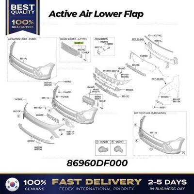 ⭐Genuine⭐ Active Air Lower Flap 86960DF000 for Hyundai Kona