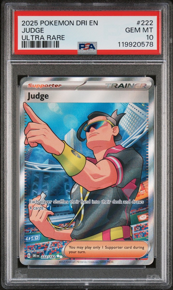 2025 POKEMON DRI EN-DESTINED RIVALS ULTRA RARE #222 JUDGE PSA 10