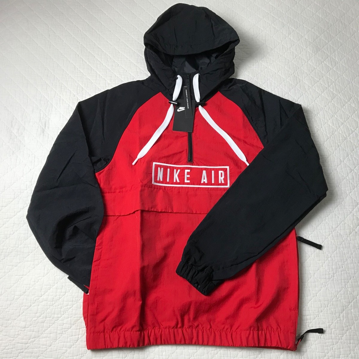 Nike Air Anorak Woven Pullover Jacket Men's SZ XS Black/Red BV5163