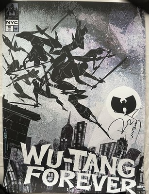 WU-TANG CLAN FOREVER POSTER NYC MSG SIGNED RZA & SANFORD GREENE 7
