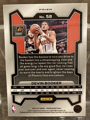 2023-24 Panini Prizm Devin Booker Silver Prizm #58 Suns | eBay
