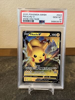 2020 Pokemon Vivid Voltage #043 Pikachu V PSA 10 Gem Mint 💎 | eBay
