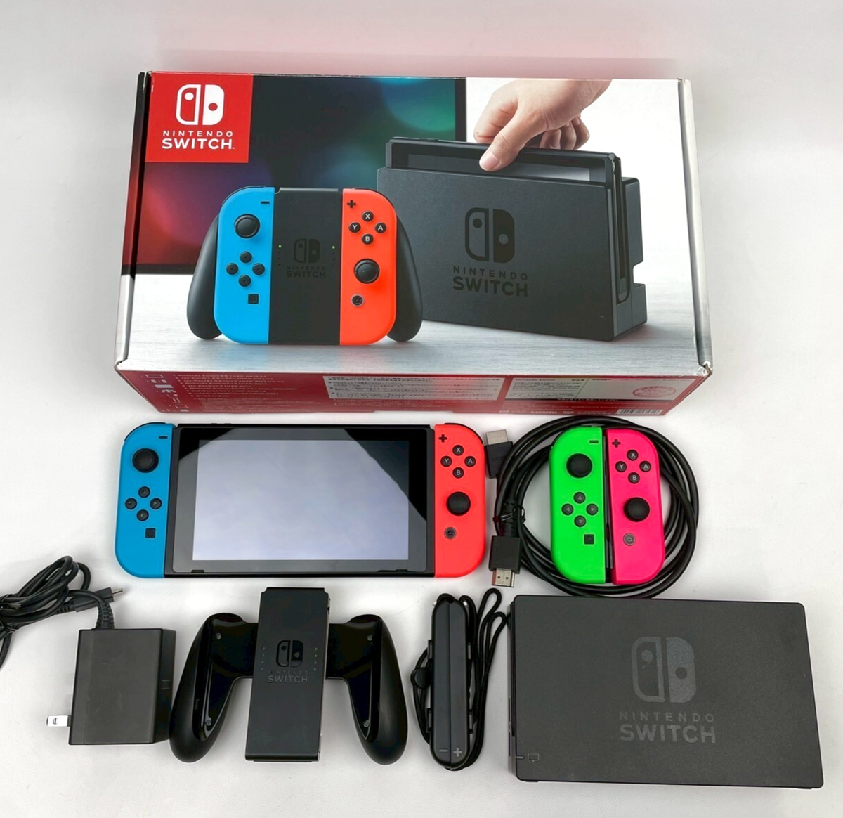 Nintendo Switch HAC-001 Console Joy-Con All Accessories Selectable