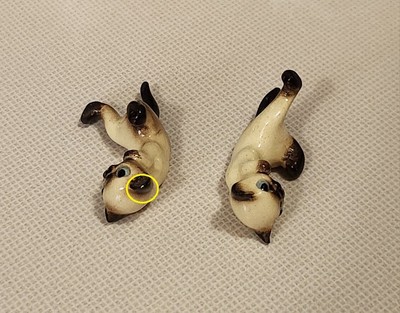 HR Hagen Renaker Miniature Climbing Siamese Kitten Cat Figurine x2