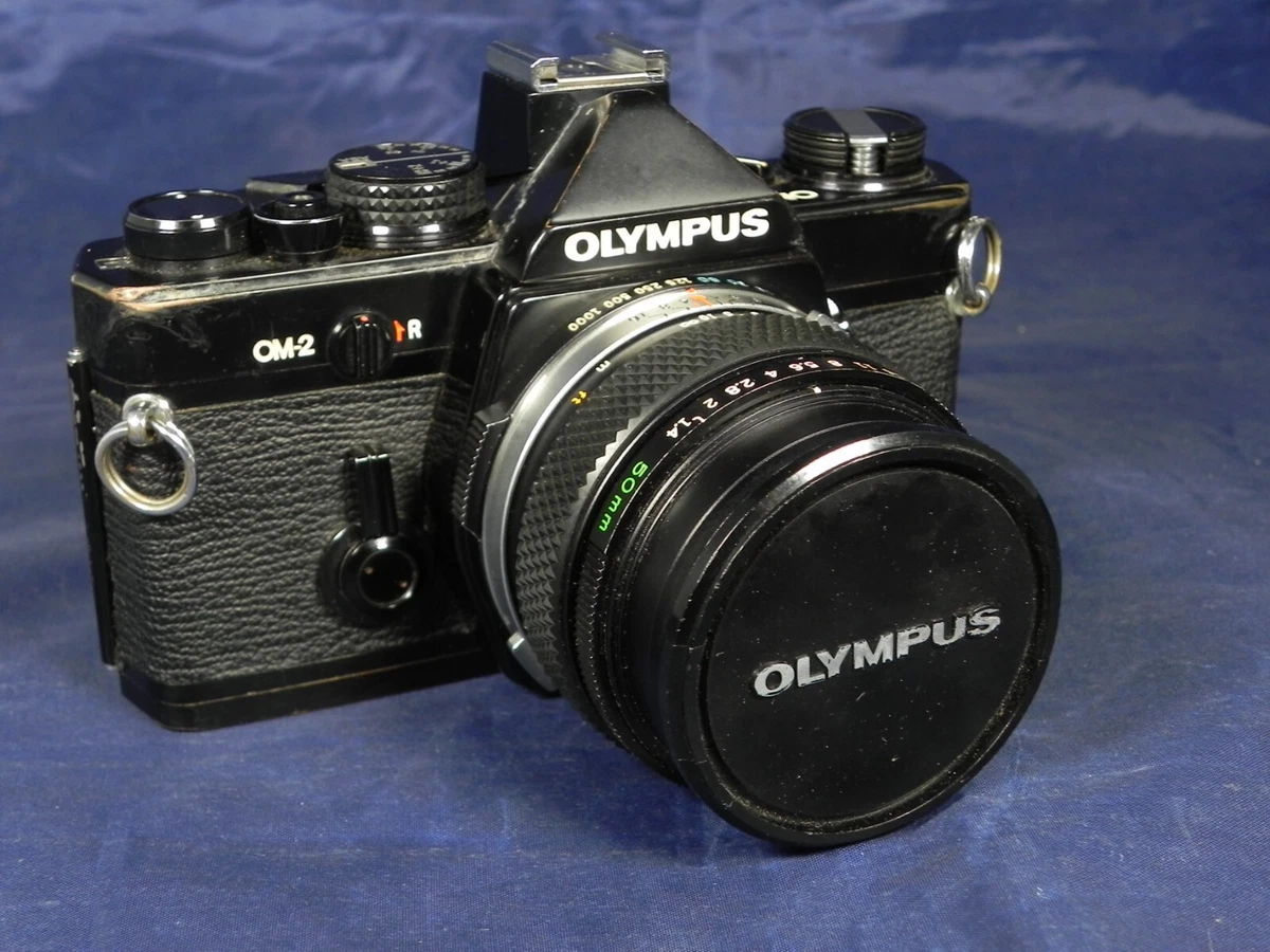 OLYMPUS OM-2 Black SLR Film CAMERA w/50mm f/1.4 Zuiko LENS, Filter