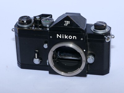 Vintage black Nikon F APOLLO 35mm SLR Film Camera. Eye Level Prism