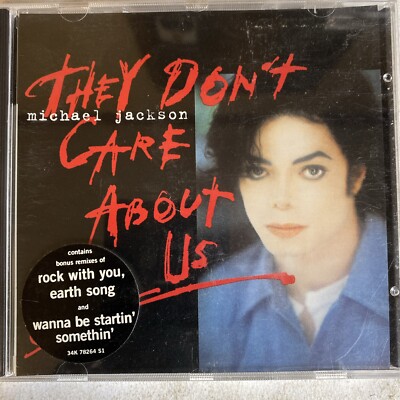 MICHAEL JACKSON - They Don't Care About Us -CD W/ SHOCK STKR- NEAR