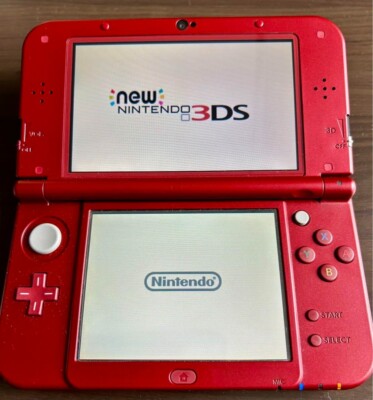 New Nintendo 3DS XL LL Metallic Red Console Stylus Working Tested