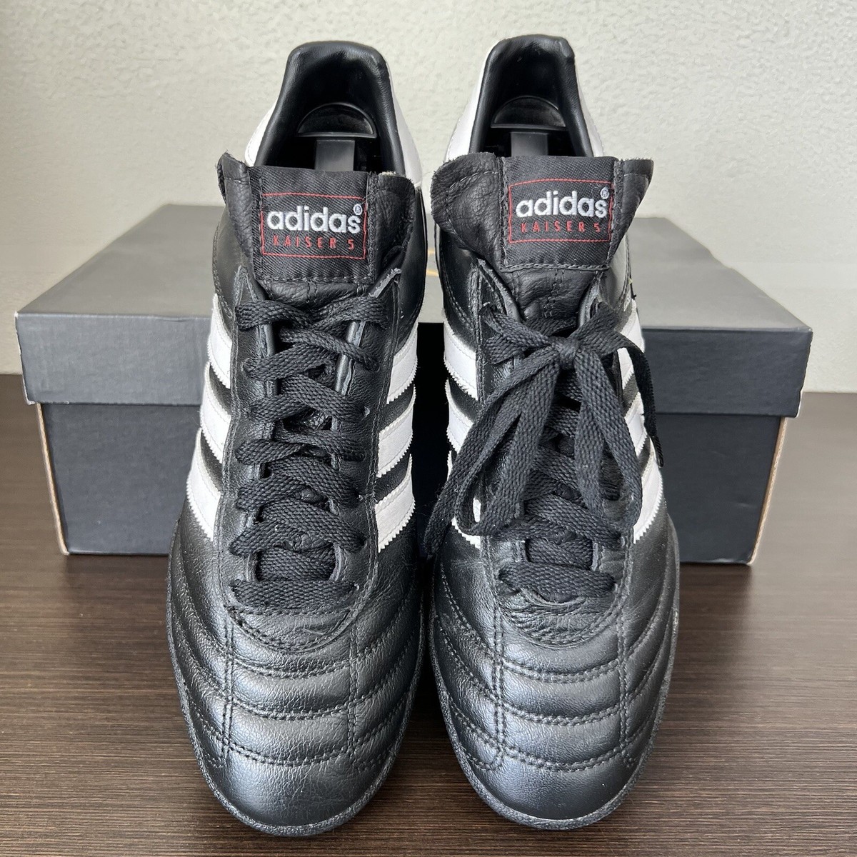 Adidas Kaiser 5 Football Turf Shoes Boots Black White 677357 Mens