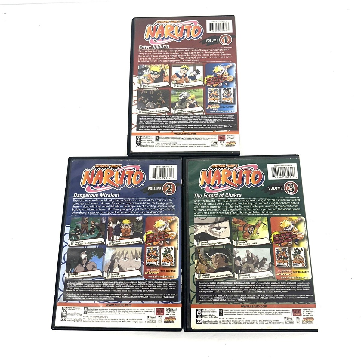Naruto Shonen Jump's Volume 1-3 DVD Set | eBay