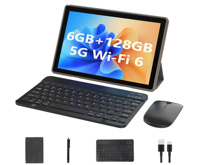 2 in 1 Tablets with Keyboard, 10 inch Android Tablet, 6GB RAM+