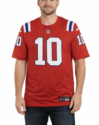 Nike New England Patriots #10 Mac Jones Red Vapor Limited Fuse