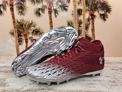 Under Armour Spotlight Clone 4 MC Silver Red Maroon Football