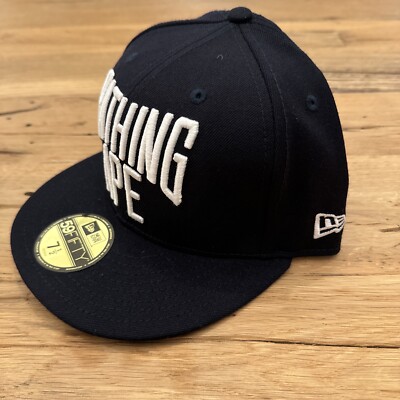 A BATHING APE NYC LOGO NEW ERA CAP Navy wool Men's Baseball Hat