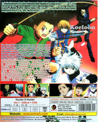 DVD Anime HUNTER X HUNTER Complete Season 1&2 (1-92 +OVA) & (1-148