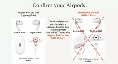 AirPods Pro 2nd Gen (2699/2698/2700) 1 YEAR WARRANTY - PICK 1