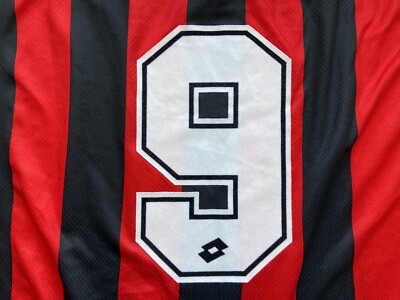 MILAN 1996 1997 HOME SHIRT JERSEY LONG SLEEVE LOTTO sz XL MEN #9