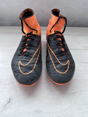 Nike Hypervenom Phantom II Leather FG Black Orange Football Soccer