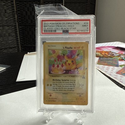 Birthday Pikachu Holo Pokemon 2021 Celebrations Classic Black Star