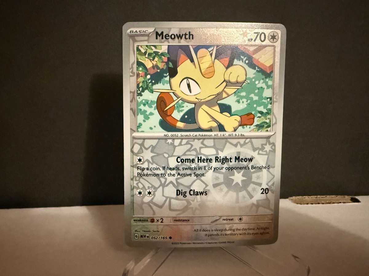 Meowth 052 2023 Pokemon Scarlet & Violet 151 Reverse Holo Card NM+