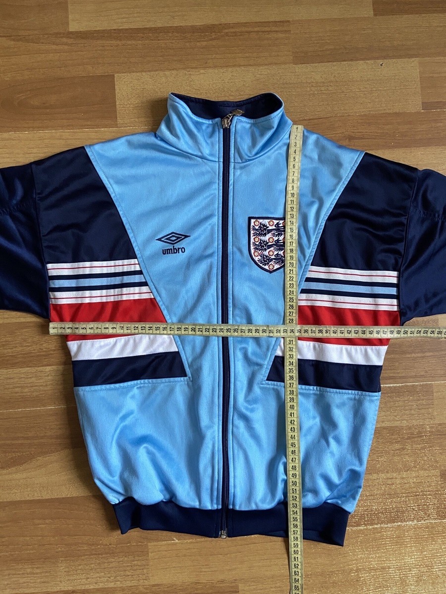 ENGLAND 1987 1990 FOOTBALL SOCCER TRACK JACKET UMBRO sz 32 BOYS