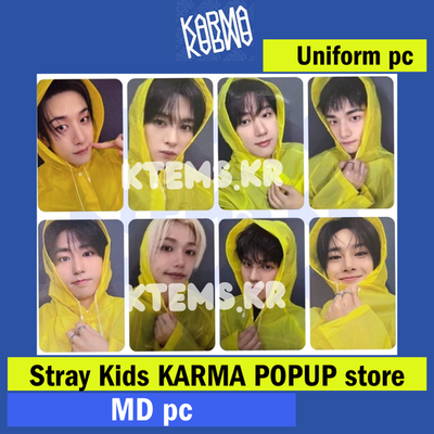 Stray Kids KARMA photocard POP UP store pvc pouch stamp QR Uniform